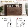 Living Room 55" Rustic Brown Wood Dresser, 6-Drawer Dresser Storage Organizer w/ Light & Large Capacity, Modern Dresser - 4 of 4