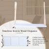 COWLOWN Acacia Wood Hanging Swing Chair, Porch Swing with Cushion & Pillows, 400lb Capacity - 4 of 4