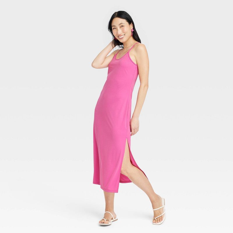 Women's Rib-Knit Midi Cami Dress - A New Day™, 4 of 5