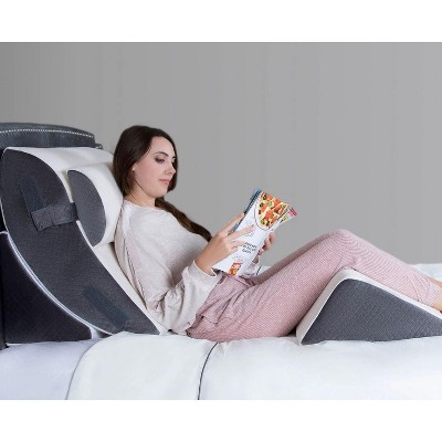 Gray Memory Foam 4-Piece Bed Wedge Pillow Set