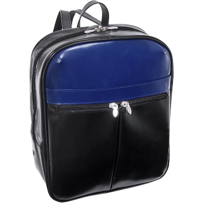 Mcklein Edison Slim Backpack Black Navy Top Grain Cowhide Leather 88137 : McKleinUSA