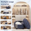 Round Fabric Storage Ottoman with Reversible Tray Lid – 3-in-1 Footrest, Hidden Storage, Small Coffee Table – 25”x25” - 3 of 4