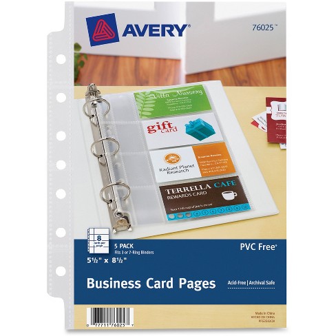 Avery Business Card Pages 7hp 5 1 2 X8 1 2 8 Slot Pg 5 Pk Cl 76025 Target