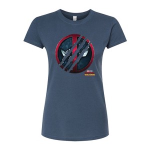 Women's - Marvel - Deadpool & Wolverine Scratch Logo Fitted Graphic T-Shirt - 1 of 3