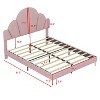 Queen Size Platform Bed with Petal Shape Headboard, Velvet Upholstered -ModernLuxe - 3 of 4