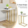 VECELO C Shaped End Table for Sofa Couch and Bed, Small Side Table for Living Room Bedroom, Snack TV Tray Laptop Table with Metal Frame, - 4 of 4