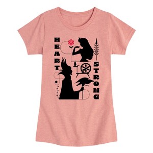 Girls' - Disney Princess - Heart Strong Aurora and Maleficent Fitted Short Sleeve Graphic T-Shirt - 1 of 4