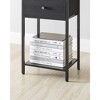 Nightstand Side Fabric Drawer 24-Inch Tall End Table with Storage Shelf Bedroom - 4 of 4