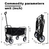 Minimeetall Extention ExCollapsible Foldable Wagon Cart Beach Wagon Heavy Duty Utility Cart Utility Wagon Grocery Cart Shopping - 4 of 4