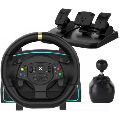 NBCP Xbox Steering Wheel, Gaming Racing Wheel with Pedals Clutch and Shifter Sim Driving Racing Wheel for Xbox One/Xbox Series X S/ PS4/ PS3/ PC