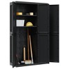 vidaXL Outdoor Storage Cabinet Black - 38.2"x14.6"x65" - Weather Resistant Polypropylene Utility Garden Cupboard - 4 of 4