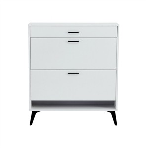 GlasFlength Shoe Racks Modern Flip Drawer Storage Cabinet with Hidden Compartment for Small Entryway Living Space, White, 31.49"*9.44"*43.3" - 1 of 4