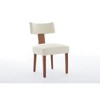 Lycvki Set of 2 Linen Fabric Modern Armless Dining Chairs with Curved backrest and Solid Wooden Legs - 2 of 4