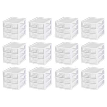 Sterilite Clearview Plastic Multipurpose Small 3 Drawer Desktop Storage Organization Unit for Home, Classrooms, or Office Spaces