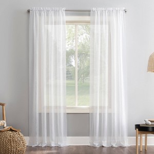 Erica Crushed Sheer Voile Rod Pocket Curtain Panel - No. 918 - 1 of 4