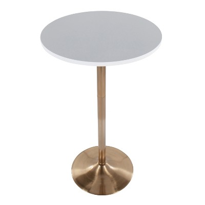 Sapphtopaz 27" Round Dining Table Pebble Contemporary Glam Adjustable Dining or Bar Table for Dining Room, Small Spaces