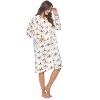 Casual Nights Women's Floral Snap Front Flannel Duster Long Sleeve Lounger Dress - 3 of 4