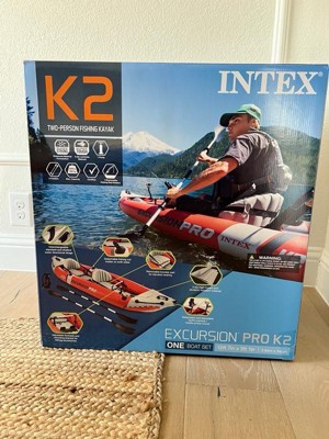 Intex Excursion Pro Inflatable 2 Person Vinyl Kayak With 2 Oars And Pump -  Red : Target