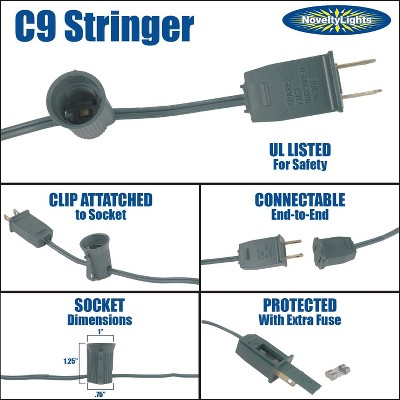 25-Foot Clear C9 Incandescent Outdoor Christmas String Lights