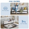 Twin Daybed with Pull-Out Trundle, Stylish Headboard and Metal Slats - 4 of 4