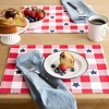 MARTHA STEWART Americana Star Gingham Plaid Indoor Placemat 4-Pack Set, Reversible, Patriotic USA America Decor, Red/White/Blue, 14"x72" - 2 of 4