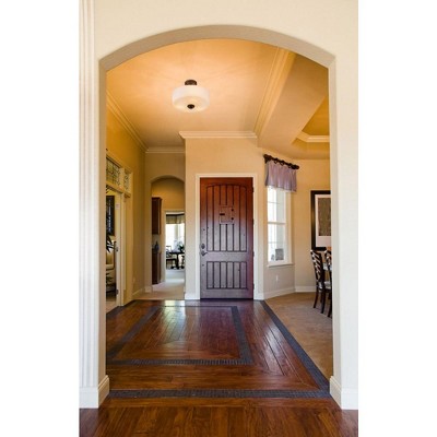 Arlington 14.75" Bronze Semi-Flush Mount with Matte Opal Glass Shade