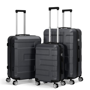 Oumilen TSA Lock 3 Piece Luggage Sets Hardside Spinner in Charcoal - 1 of 1