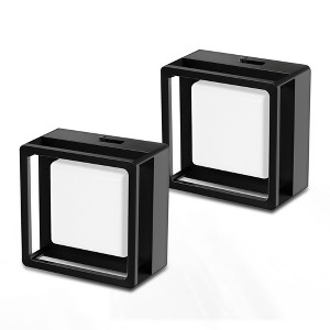 DORESshop 2-Pack 1W Plug-in Light Sensor Night Lights with Small Decorative Black Housing, Dimmable 3000K Warm White - 1 of 4