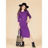 24seven Comfort Apparel Girls Long Sleeve Side Slit Maxi Dress Solid Color - 4 of 4