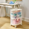 Click in Place 1 Open Front 2 large Bins 1 Tray with Handle Lid and Wheels - Brightroom™ - 2 of 3