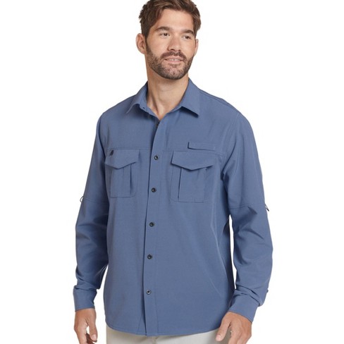 Columbia Mens Size XL Long Sleeve Blue Fishing Shirt