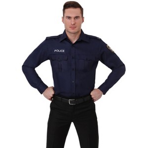 HalloweenCostumes.com Men's Adult Long Sleeve Police Shirt - 1 of 4