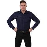 HalloweenCostumes.com Large  Men  Men's Adult Long Sleeve Police Shirt, Blue
