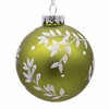 Kurt Adler 80MM Green Leaf Design Ball Ornaments, 6 Piece Set - 2 of 4