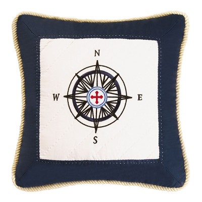 C&F Home 16" x 16" Navigation Compass Quilted Throw Pillow