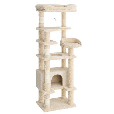 71'' Tall Cat Tree, Multi-Level Cat Tower Condo with Scrating Post