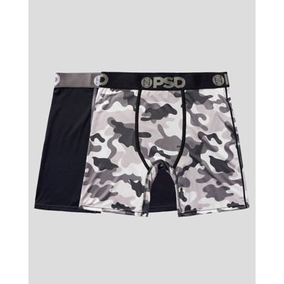 PSD Men's Camo Print Boxer Briefs 2pk - Gray/Black S