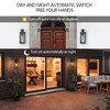 Wooakway Modern 20"H 2PCS Weatherproof Outdoor Wall Lanterns with Black Metal Frame & Clear Glass Ambient Light Sensors E26 Bulb Compatible - 2 of 4