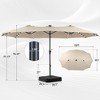 15ft Patio Umbrella with Solar Lights for Deck, Pool, Garden - 2 of 4
