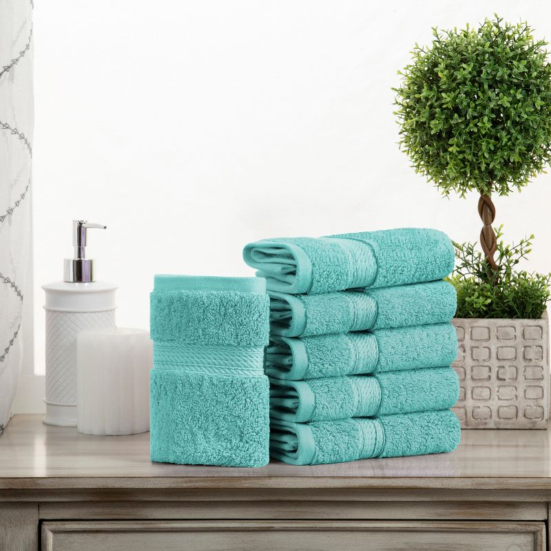 Premium Cotton 800 GSM Heavyweight Plush Luxury 6 Piece Face Towel/ Washcloth Set by Blue Nile Mills, 3 of 9