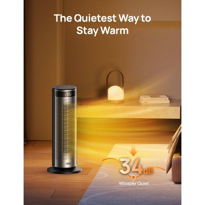 DREO 1500W Solaris Plus 20" Portable Oscillating Ceramic Space Heater for Home with Remote and Thermostat 12H Timer Silver — detail 6