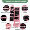 Kids Jewelry Armoire with Full-Length Mirror, Child Jewelry Cabinet with Led Light/Freestanding Jewelry Organizer/3 Storage Drawers - 4 of 4
