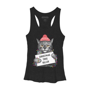 Women's Design By Humans Christmas tree killer By kodamorkovkart Racerback Tank Top - 1 of 3