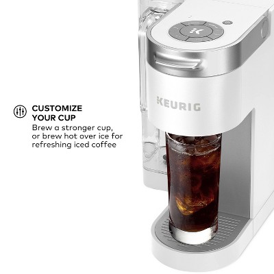 Elevated White Single-Serve Pod Coffee Maker with MultiStream Technology
