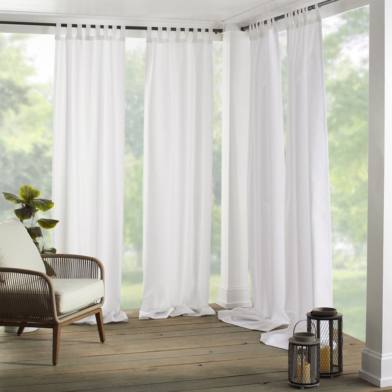 Matine Solid Tab Top Indoor/Outdoor Single Window Curtain for Patio, Pergola, Porch, Cabana, Deck, Lanai - Elrene Home Fashions, 1 of 6