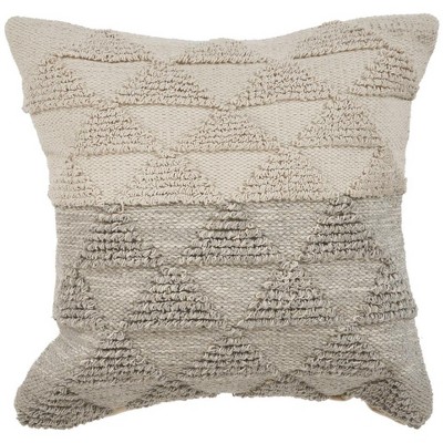 HomeRoots 18" Gray and Beige Throw Pillow