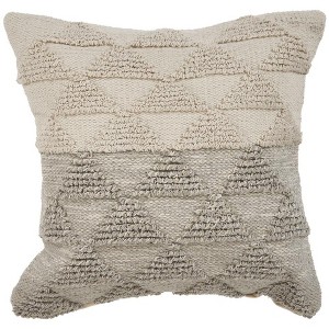 HomeRoots 18" Gray and Beige Throw Pillow - 1 of 4