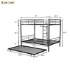 NicBex Full Over Full/Full XL Over Queen Bunk Bed with Trundle,Loft Bed with Convertible Design for Bedroom,Split Into 2 Beds,Black/White/Silver - 3 of 4