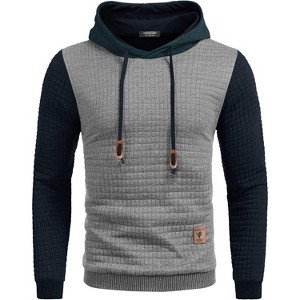 COOFANDY Mens Hooded Sweatshirt Casual Long Sleeve Drawstring Waffle Knit Pullover Hoodies - 1 of 4