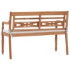 vidaXL Batavia Bench with Cushion, 47.2" Teak - 4 of 4